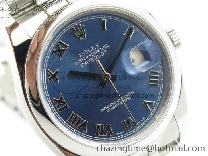 0201 DateJust 36mm SS 116200 ARF 1:1 Best Edition Blue Roman Dial On 904L SS Jubilee Bracelet SA GoodFit 3520